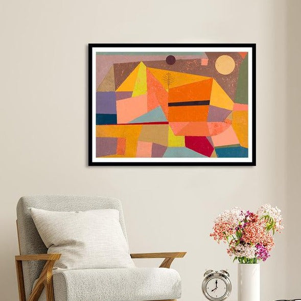 Joyful Mountain Landscape Abstract Painting by Paul Klee