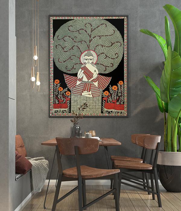 Buddha Madhubani Art Painting For Home Wall Art Decor 4