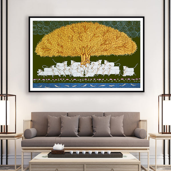 Tree of Life Pichwai Phad Art Painting For Home Wall Art Decor