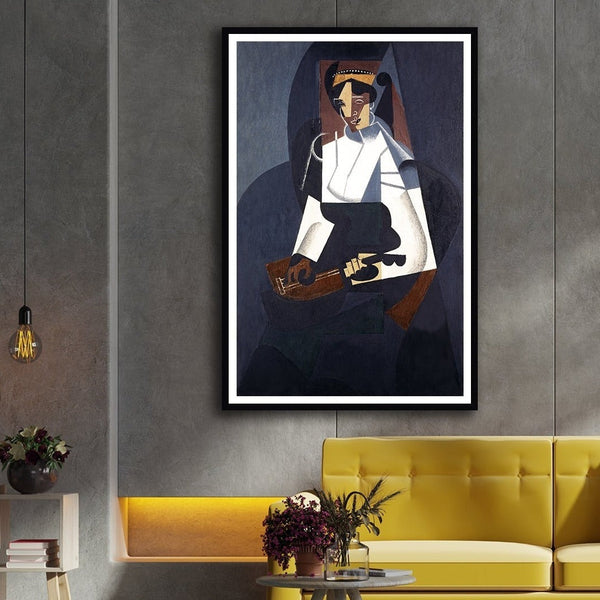 Woman with Mandolin Painting Modern Abstract Painting Artwork For Home Wall D�_cor by Juan Gris