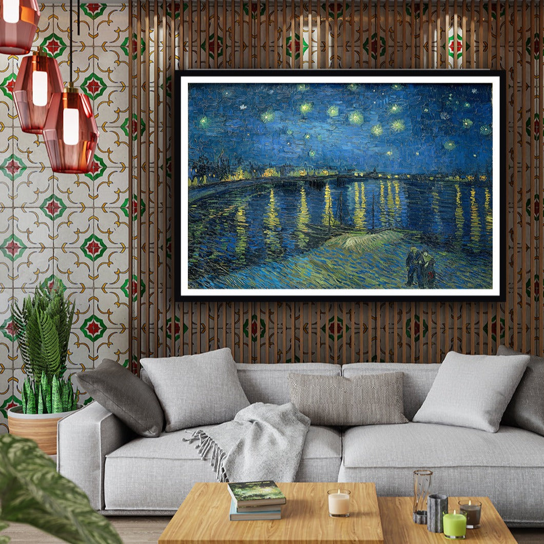 Starry Night Over the Rhone Artwork Painting For Home Wall Art D•À__cor By Vincent Van Gogh