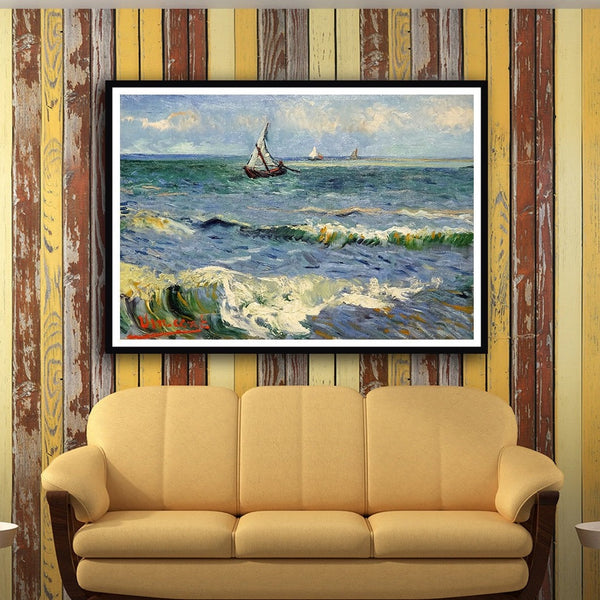 The Sea at Les Saintes-Maries-de-la-Mer Artwork Painting For Home Wall Art D•À__cor By Vincent Van Gogh