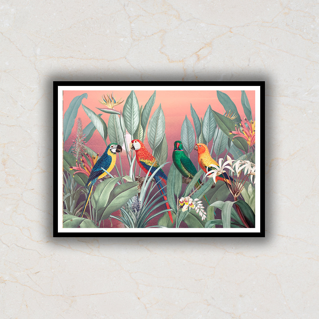 Birds of Tropic illustration Art painting