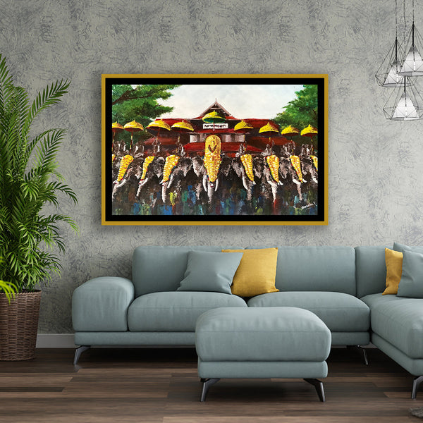 The Thrissur Pooram Paitning Artwork For Home Wall Decor