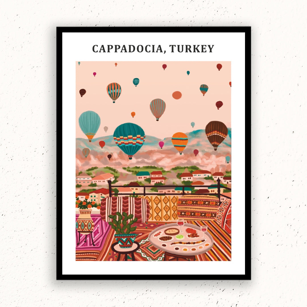 Cappadocia, Turkey illustration Artwork Painting For Home Wall D�_cor