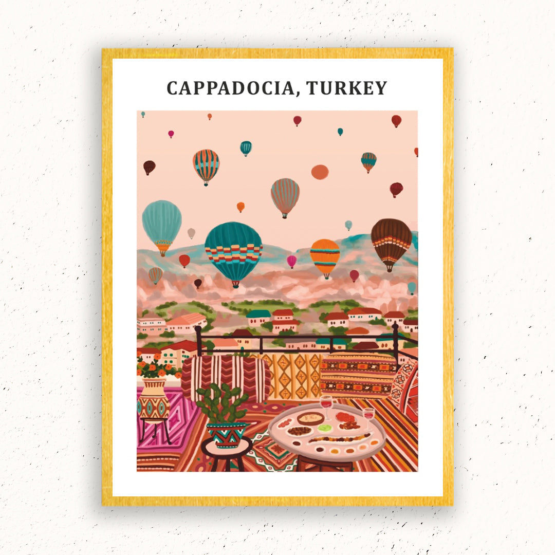 Cappadocia, Turkey illustration Artwork Painting For Home Wall D�_cor