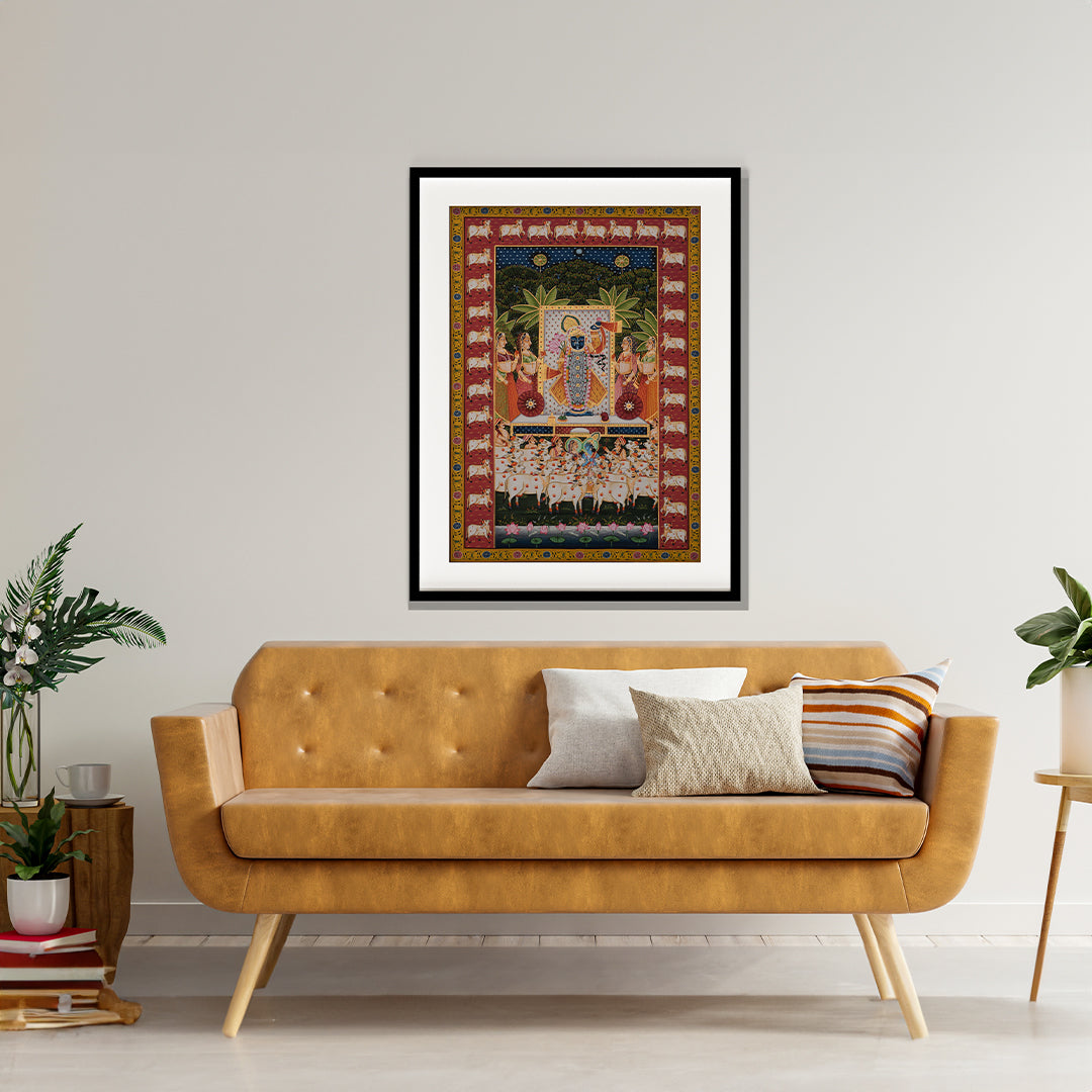 Gopashthami Utsav Pichwai Artwork Painting For Home Wall Decor