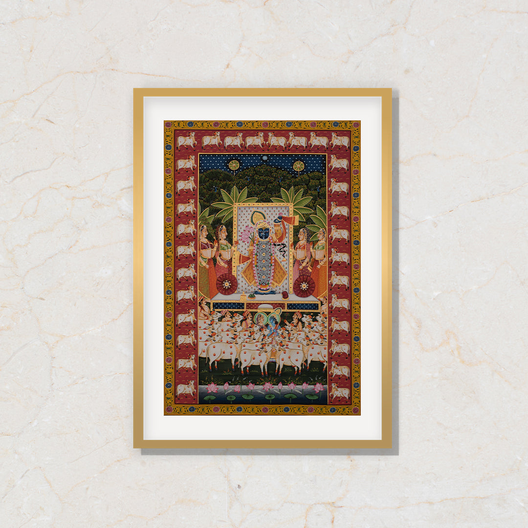 Gopashthami Utsav Pichwai Artwork Painting For Home Wall Decor