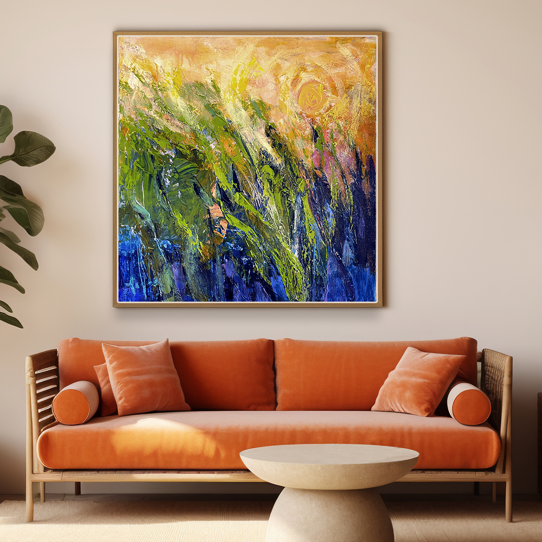 Premium Sunflower Abstract Wall Art Painting For Home Wall Decor