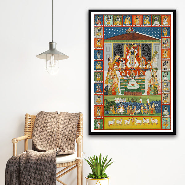 "Annakot Shrinath ji Pichwai Artwork For Home Decor "