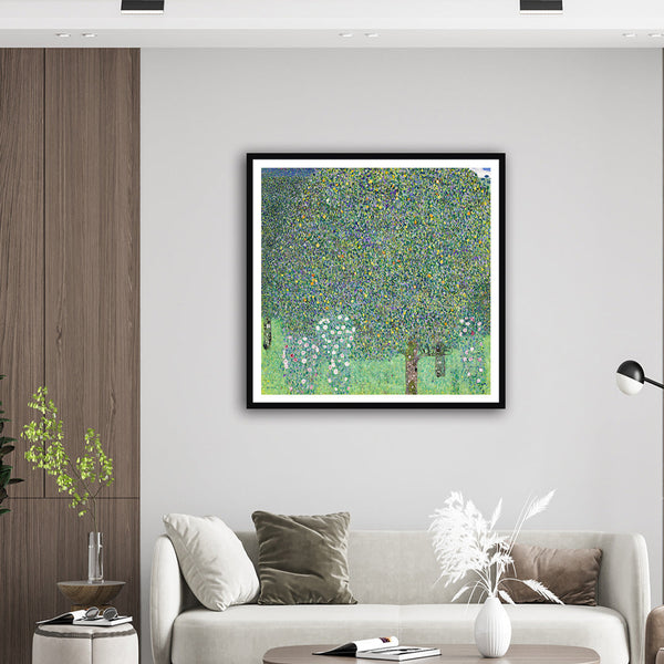"Gustav Klimt's Rosebushes Under the Trees (1905) Famous Art Painting"