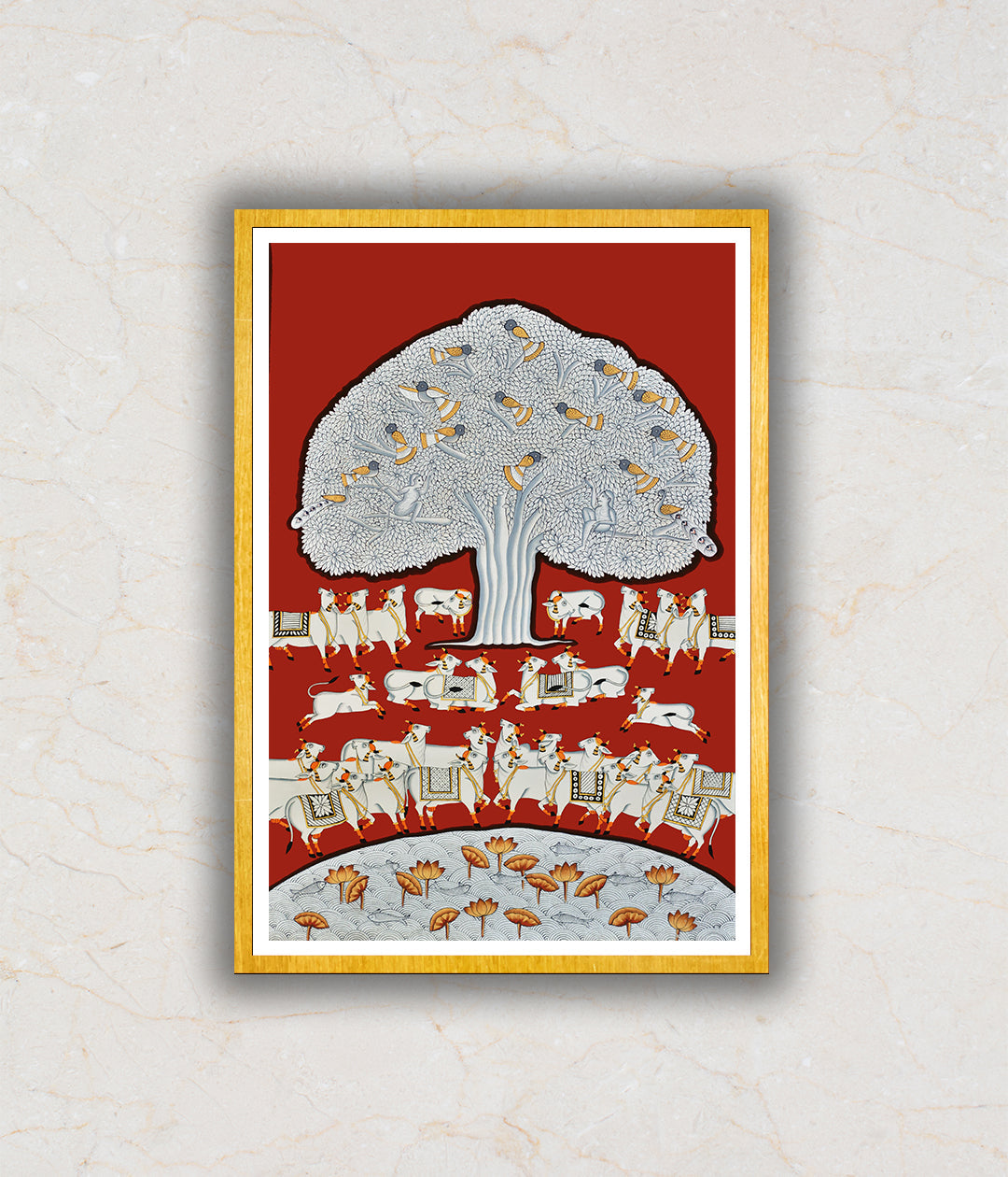 "Portrait Tree of Life Phad Pichwai Art Painting For Home Wall Art Decor"