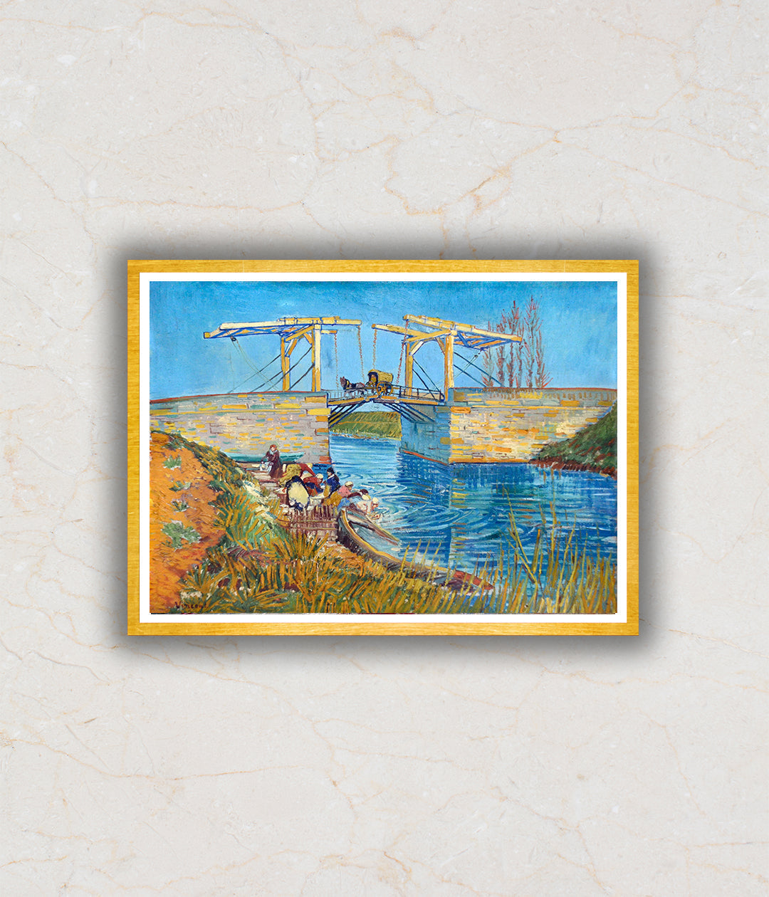 "The Langlois Bridge at Arles with Women Washing (1888) Artwork Painting For Home Wall Art D‰ۢÌÛ__cor By Vincent Van Gogh"