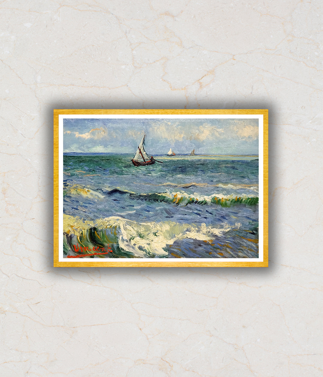 "The Sea at Les Saintes-Maries-de-la-Mer Artwork Painting For Home Wall Art D‰ۢÌÛ__cor By Vincent Van Gogh"