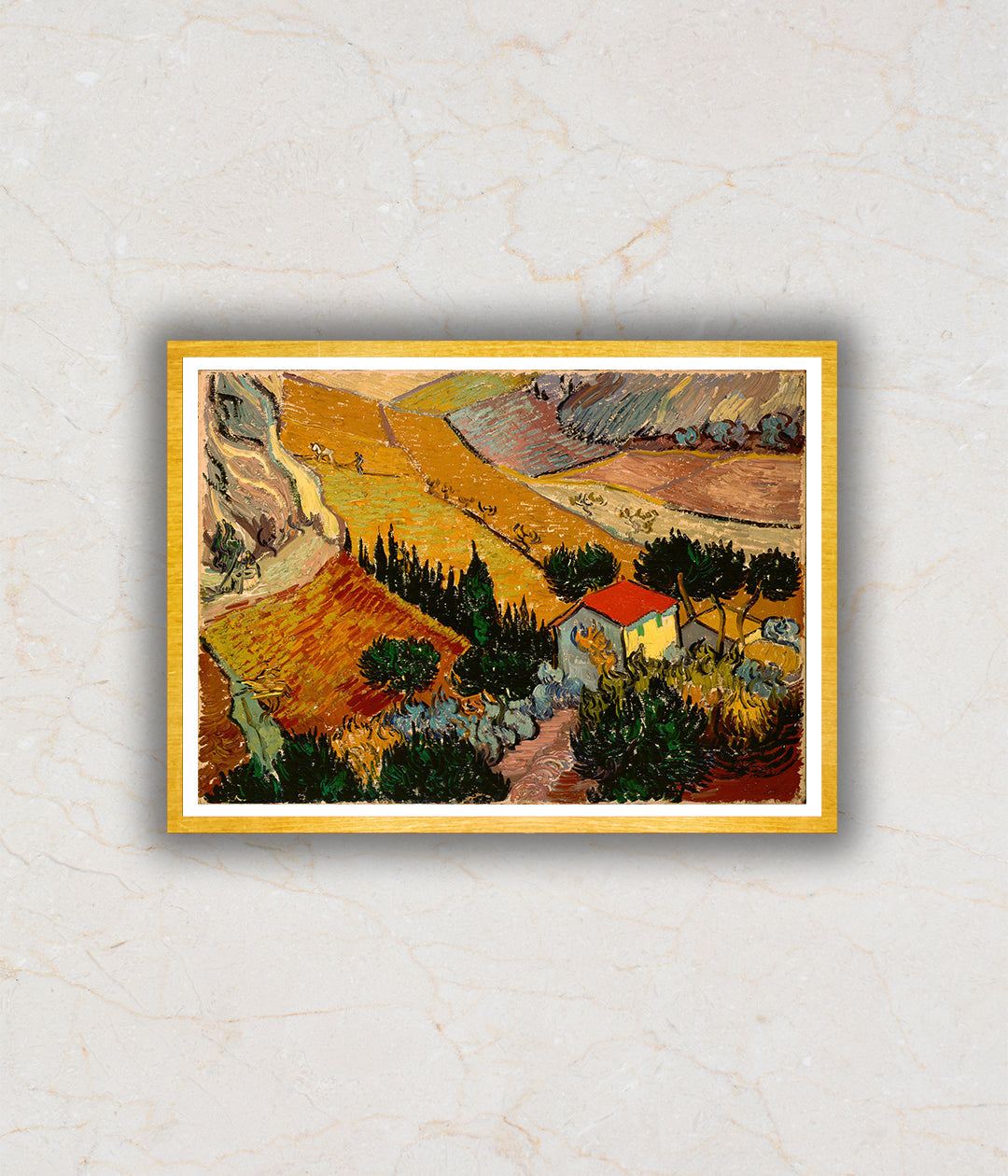 "Valley with Ploughman Seen from Above Artwork Painting For Home Wall Art D‰ۢÌÛ__cor By Vincent Van Gogh"