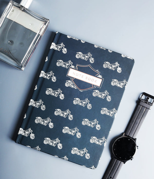 "Miles To Go Hardbound Notebook Journal Diary with Silver Foil & Copper Foil Accents"