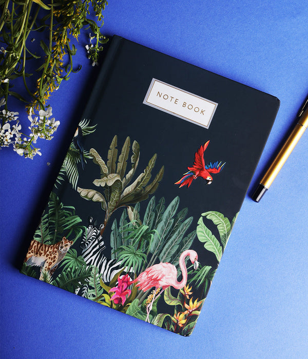 "Tropical Getaway Hardbound Notebook Journal Diary with Elements Hybrid UV & Gold Foil Accents"