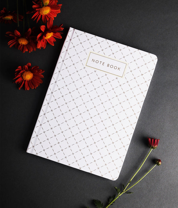 "Cross My Path Hardbound Notebook Journal Diary with Gold Foil Accents"