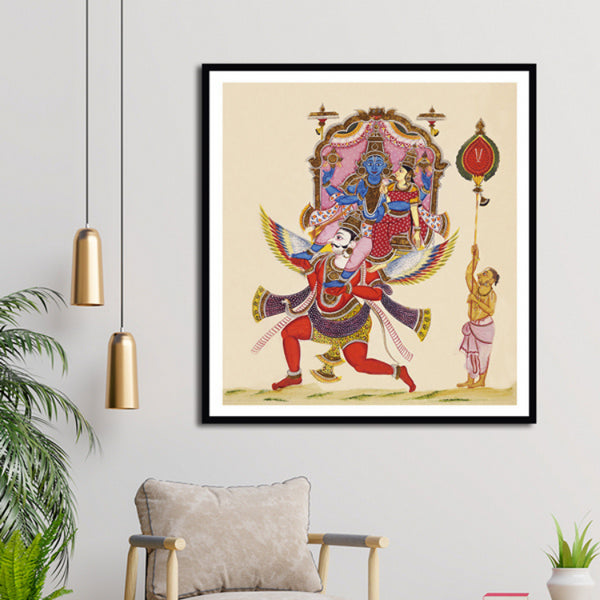 "Lakshmi Vishnu Artwork Painting For Home Wall Art D�_cor"