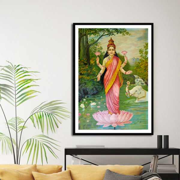 "Lakshmi by Raja Ravi Varma Artwork Painting For Home Wall Art D�_cor"