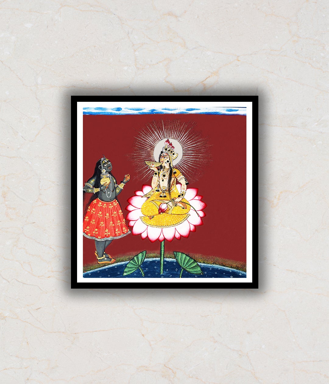 "Siddha Lakhsmi With Kali Artwork Painting For Home Wall Art D�_cor"