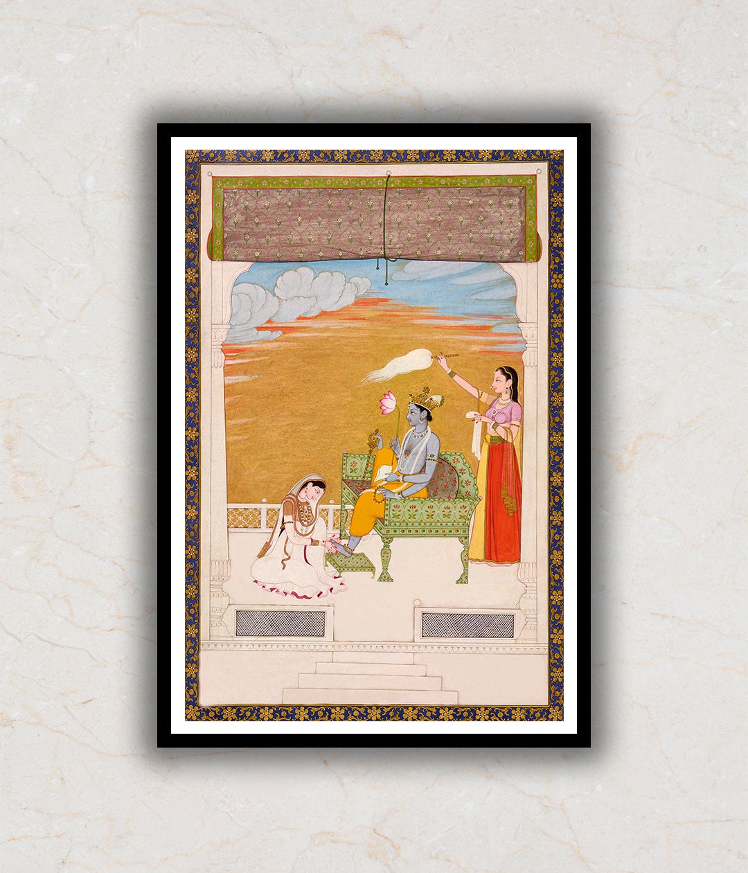 "Krishna Fluting, Folio From a Dasavatar Series Artwork Painting For Home Wall Art D�_cor"