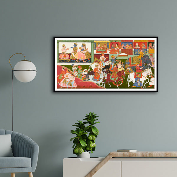 "Krishna Bids Farewell, Folio From a Bhagavata Purana Artwork Painting For Home Wall Art D�_cor"