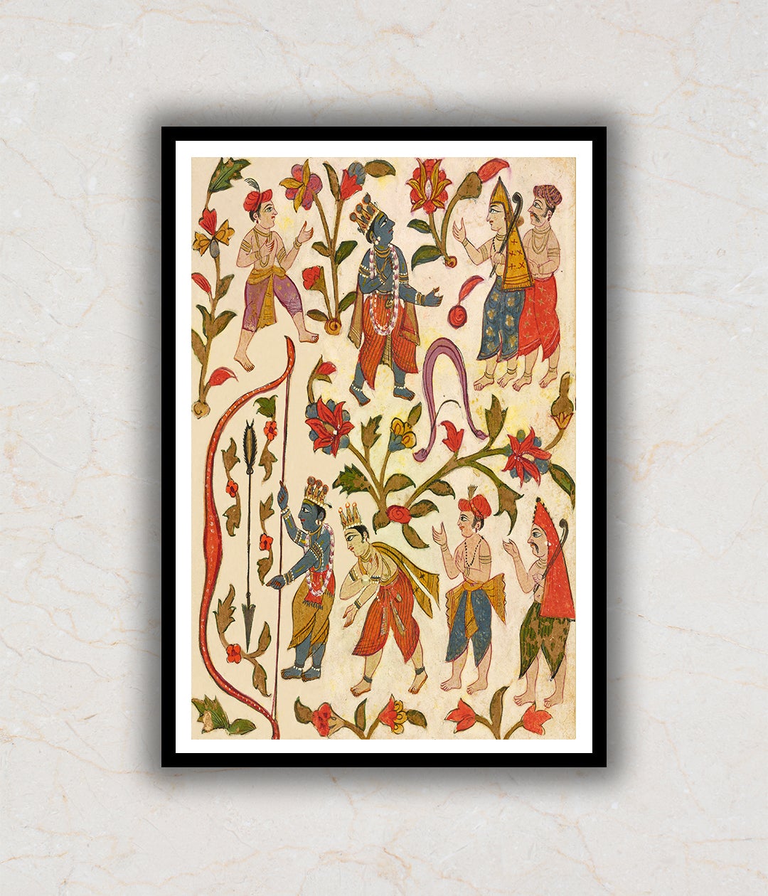 "Krishna & The Bow, Folio 24 From The ÌÓTula Ram̥ Bhagavata Purana Artwork Painting For Home Wall Art D�_cor"