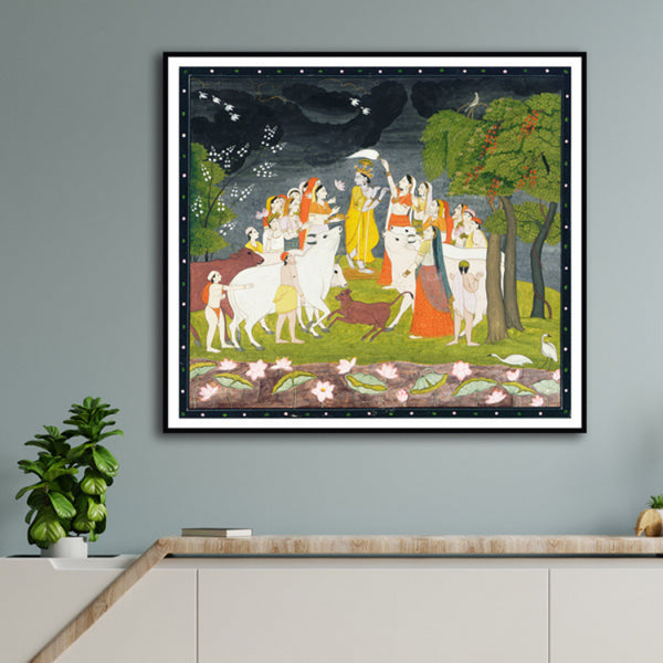 "Sri Krishna With The Flute Artwork Painting For Home Wall Art D�_cor"