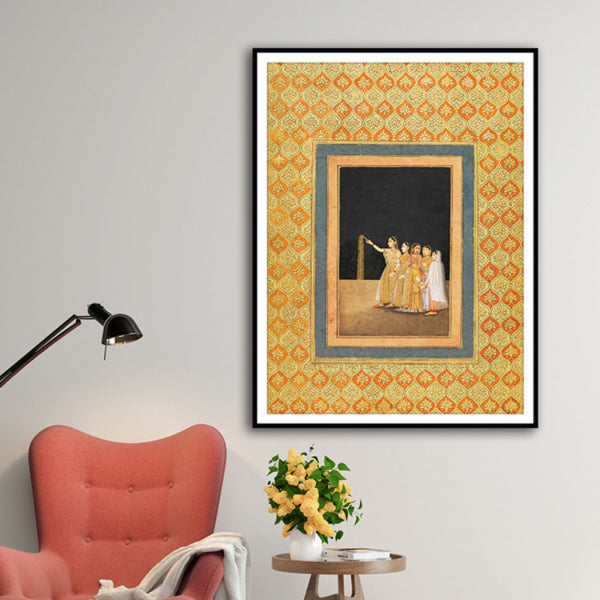 "Court Ladies Playing with Fireworks Artwork Painting For Home Wall Art D�_cor"