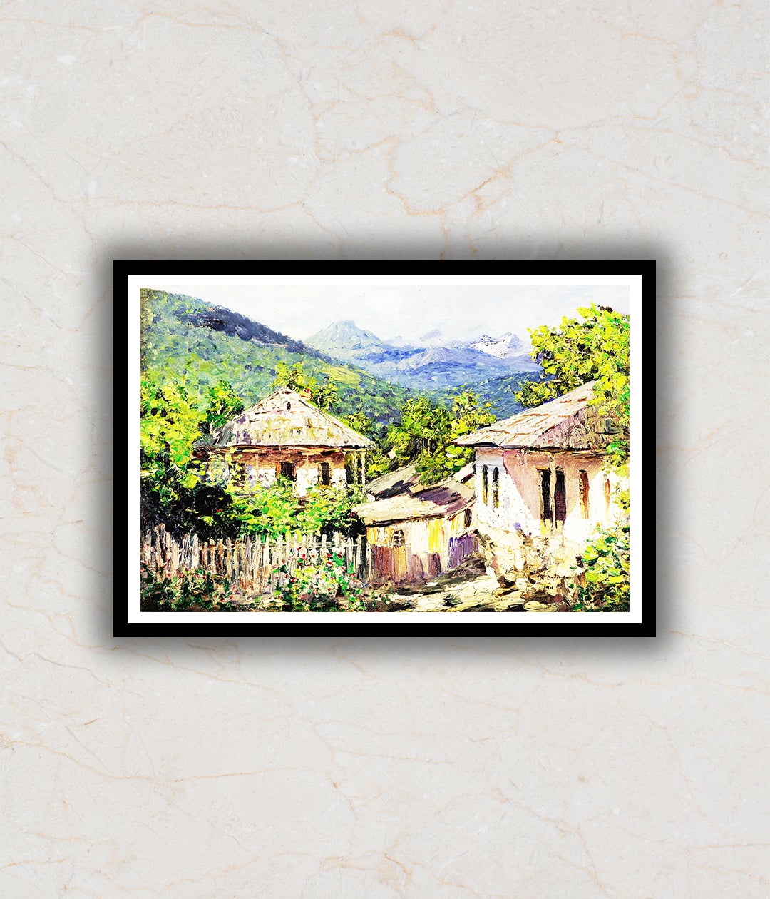 "Mountain Village Since 1911 Modern Abstract Painting Artwork For Home Wall Decor"