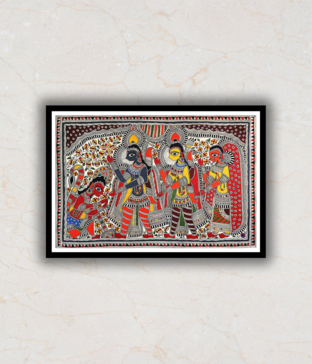 "Messenger of Lord Ram Madhubani Art Painting For Home Wall Art Decor"