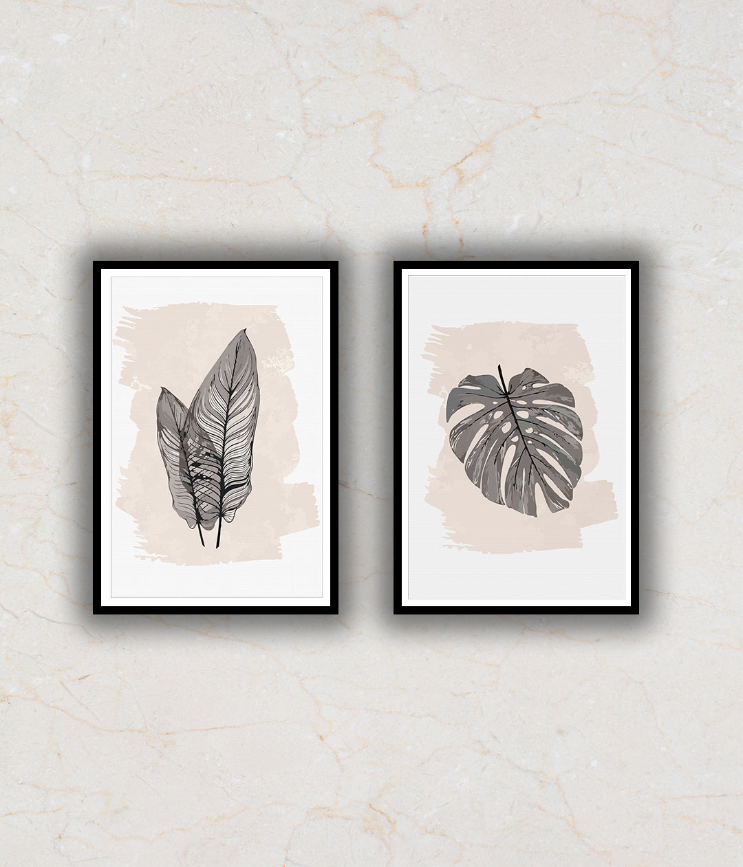 "Set of 2 Chasing the Winds of Fall Abstract Floral Paintings"