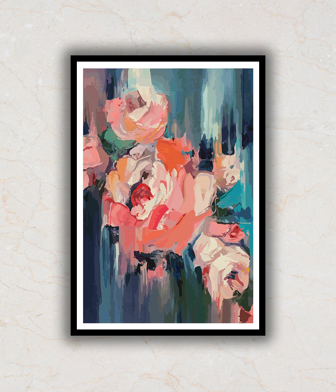 "Blossoming Solace Abstract Flower Painting"