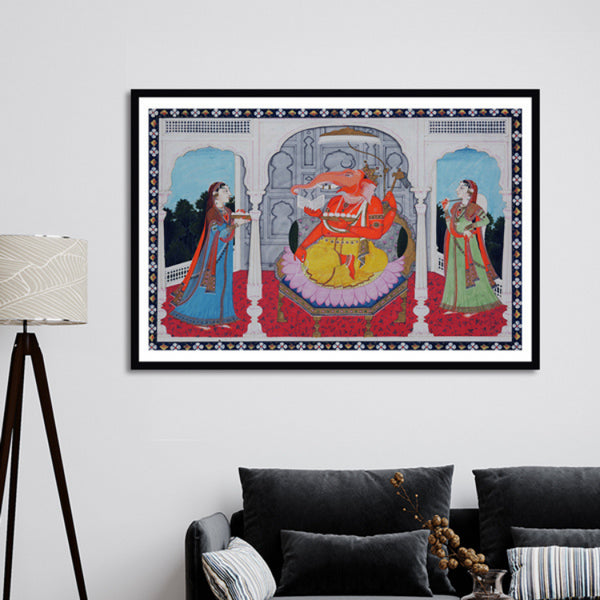 "Adoration of Ganesha/Ganpati Art Painting For Home Wall Art Decor"