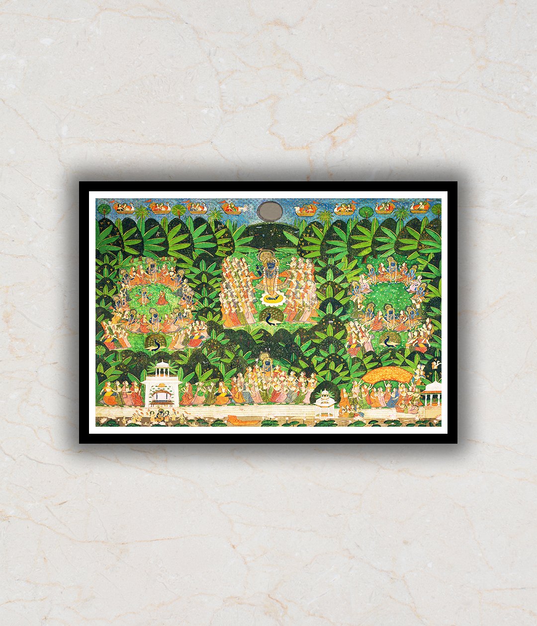"Raas Leela Antique Pichwai Art Painting For Home Wall Art Decor"