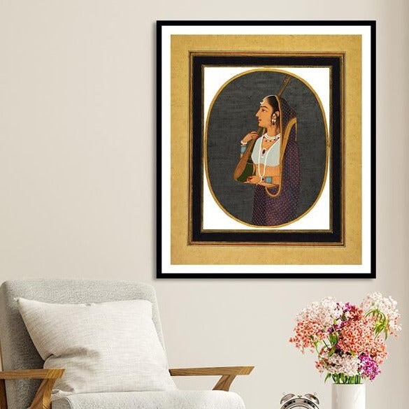"The Veena Player Art Painting For Home Wall Art Decor"