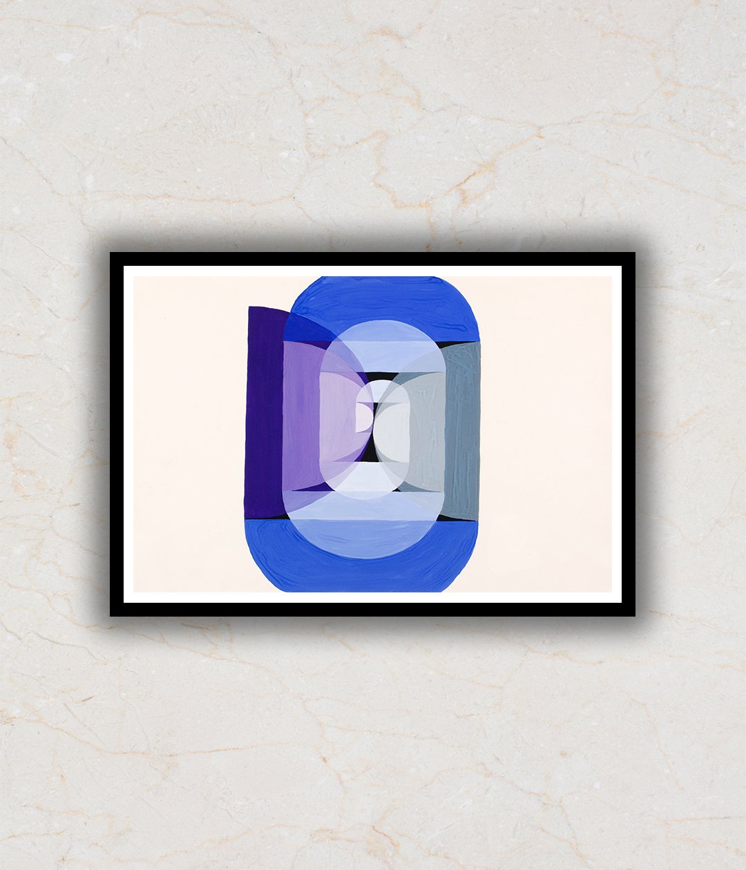 "Blue Gray Violet Wheel Abstract Art"
