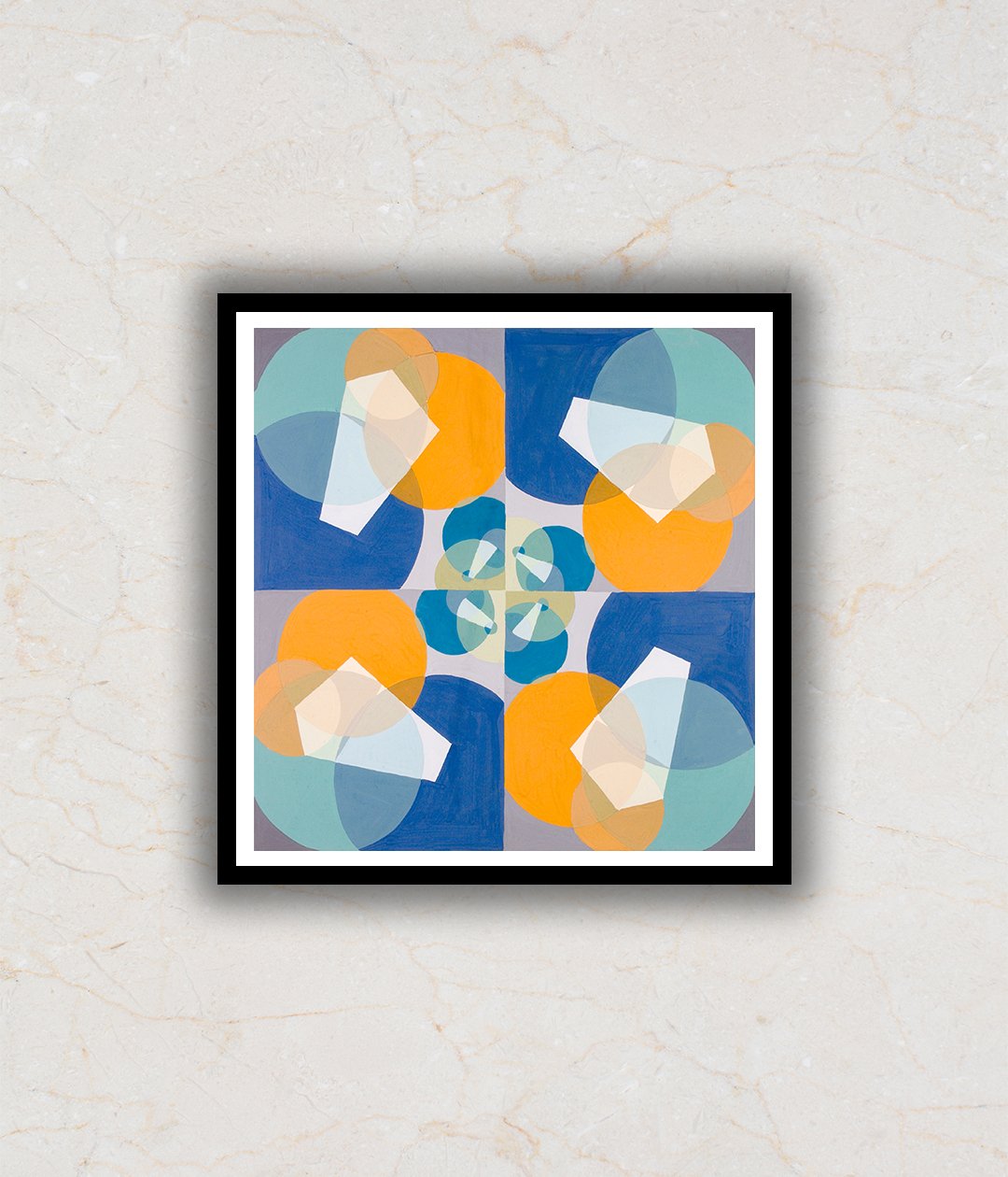 "Green Squares Abstract Painting"
