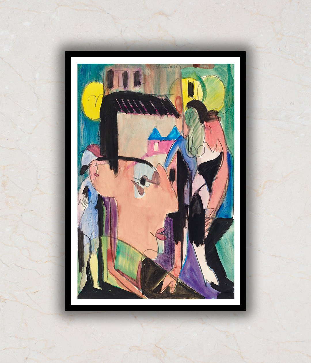 "Self-Portrait Abstract Painting by Ernst Ludwig Kirchner"