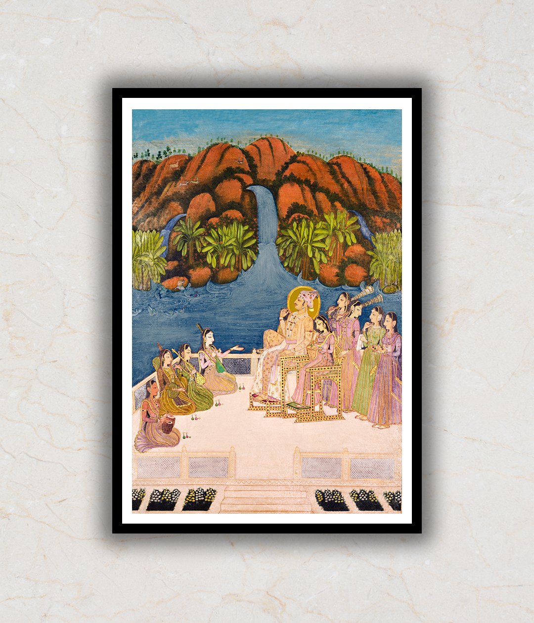 "Portrait of Raja Sardar Singh Indian Miniature Art Painting For Home Wall Art Decor"