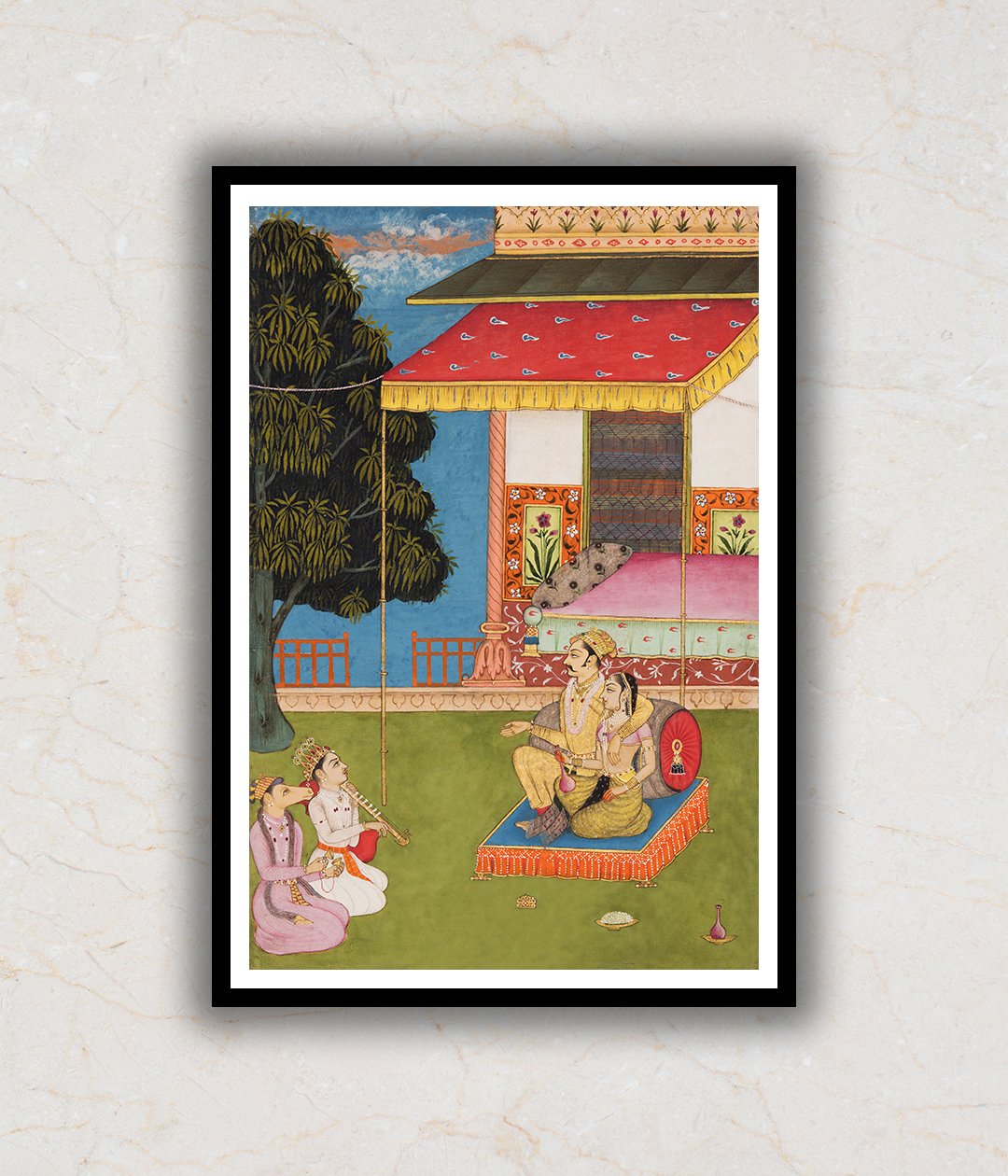 "Shri Raga, from a Ragamala (Garland of Melodies) Indian Miniature Art Painting For Home Wall Art Decor"