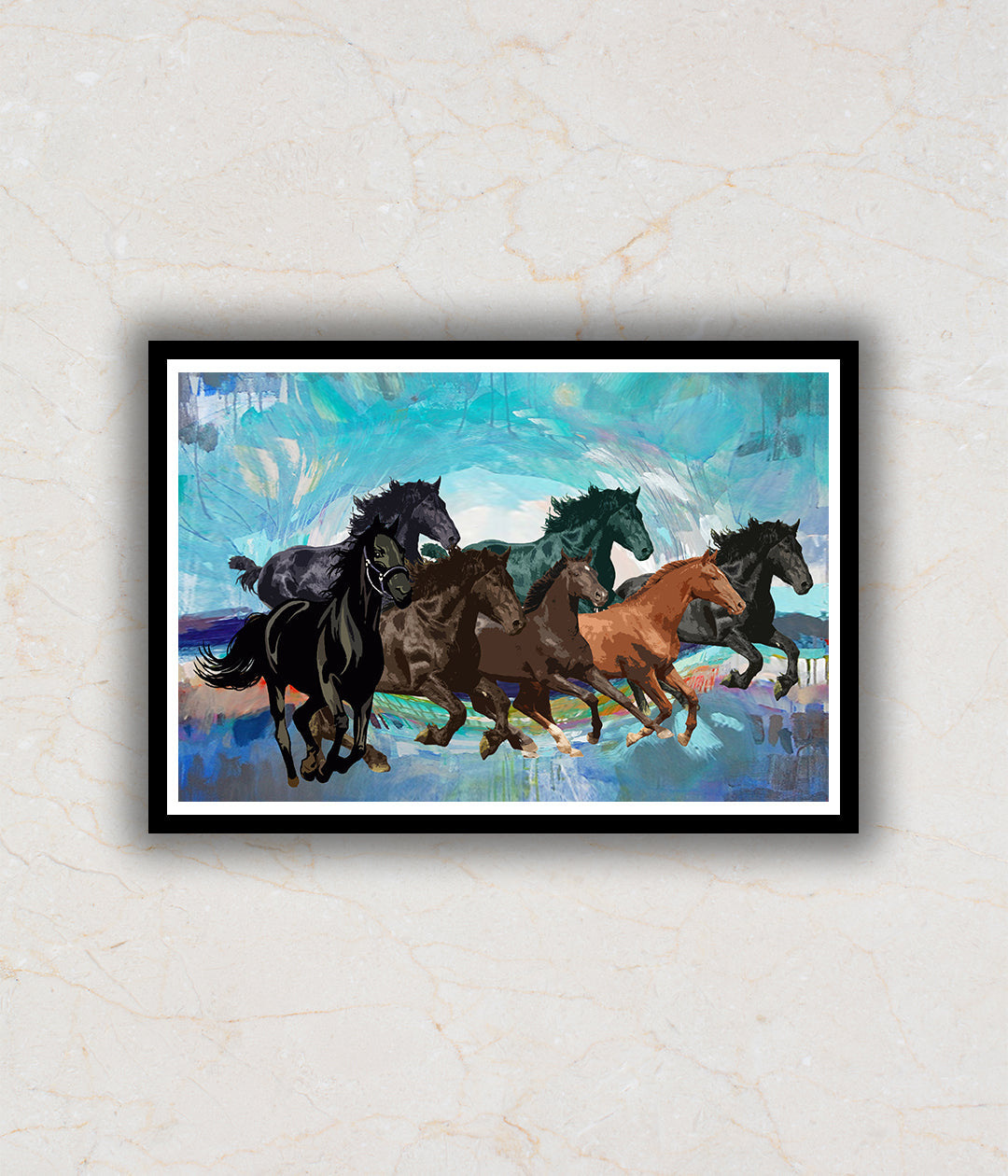 "Seven Running Horses Painting"