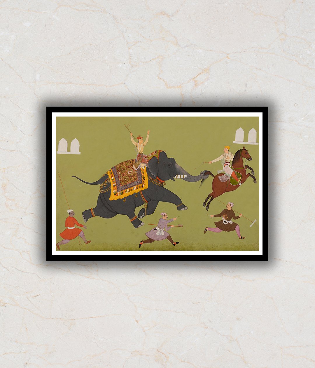 "The Elephant of Maharana Jai Singh of Mewar Art Painting For Home Wall Art Decor"