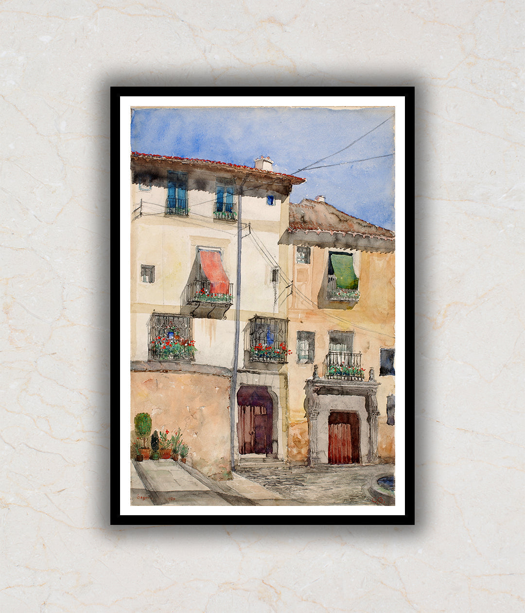 "Old House at Segovia, Spain by Cass Gilbert Landscape Painting"