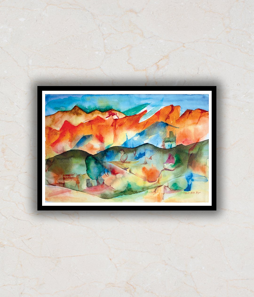 "Watercolor abstract landscape painting By Saroop Bhatia"