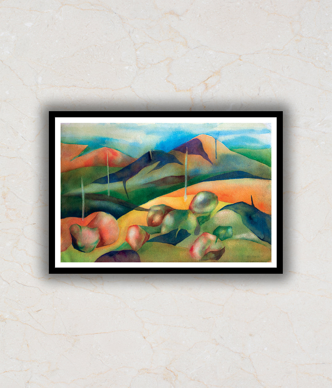 "Mountains Scenic Beauty Watercolor Landsacpe Painting By Saroop Bhatia"