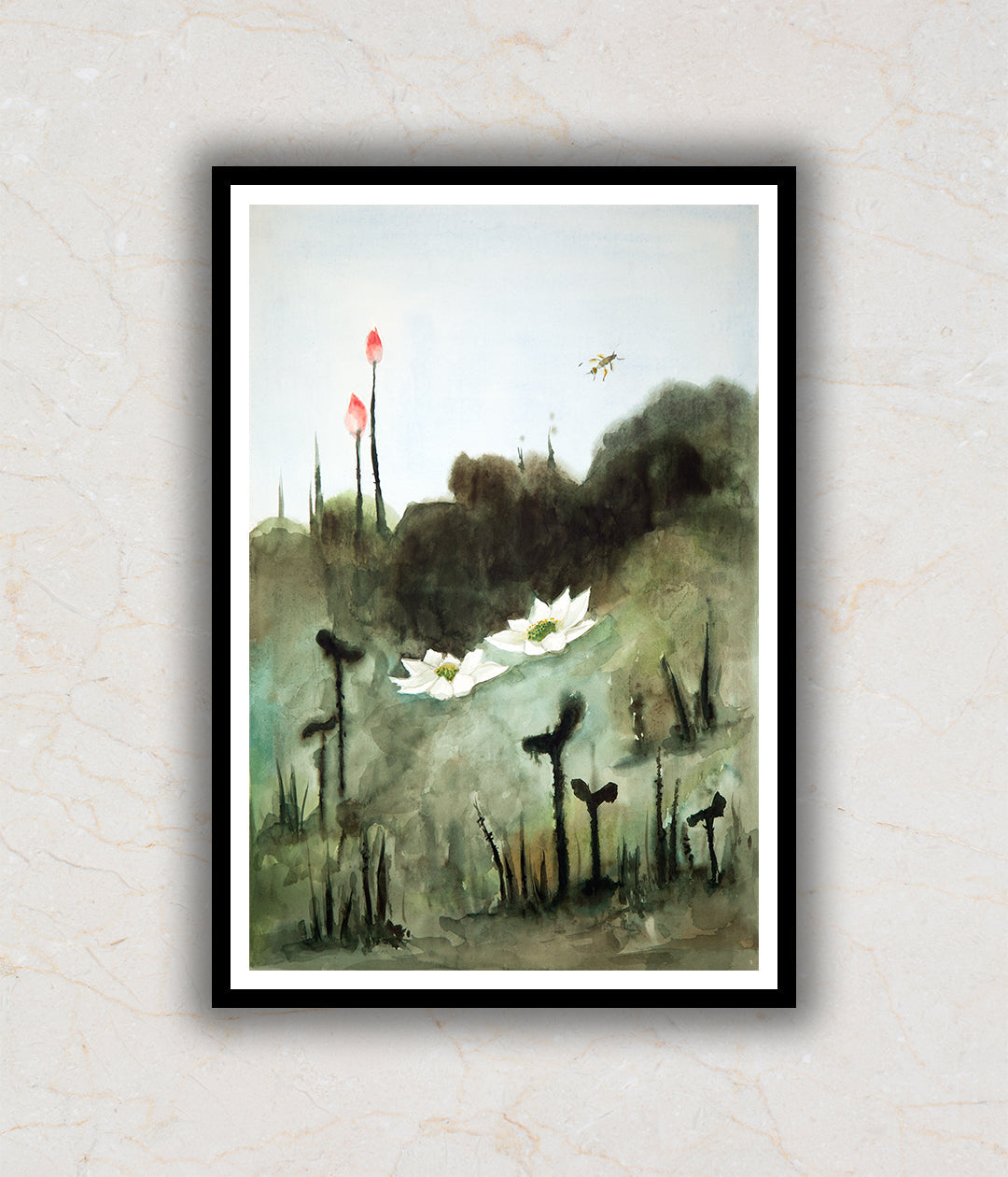 "Lillies Landscape Painting by Saroop Bhatia"