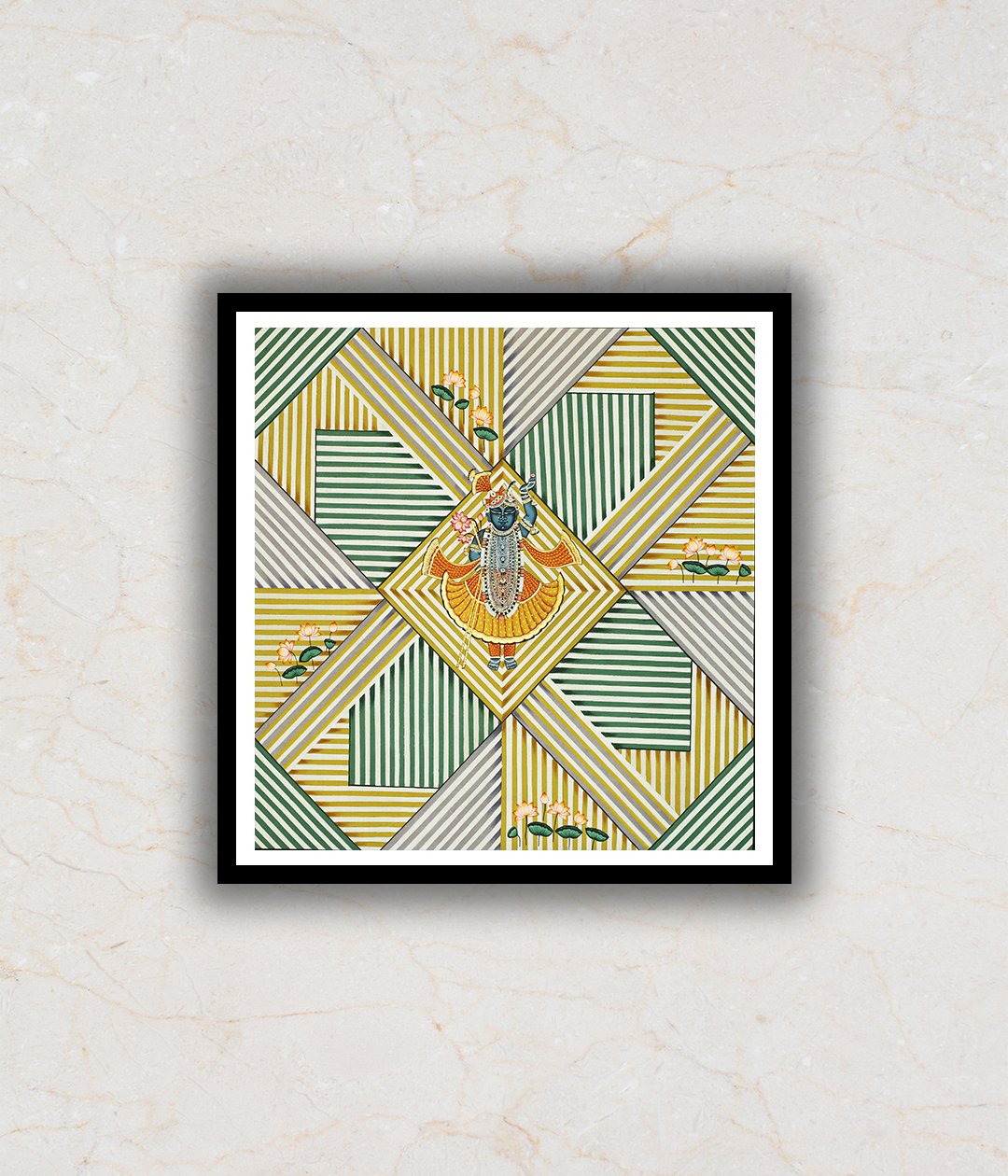 "Contemporary Style Shrinath ji lotus Pichwai Art Painting For Home Wall Art Decor"