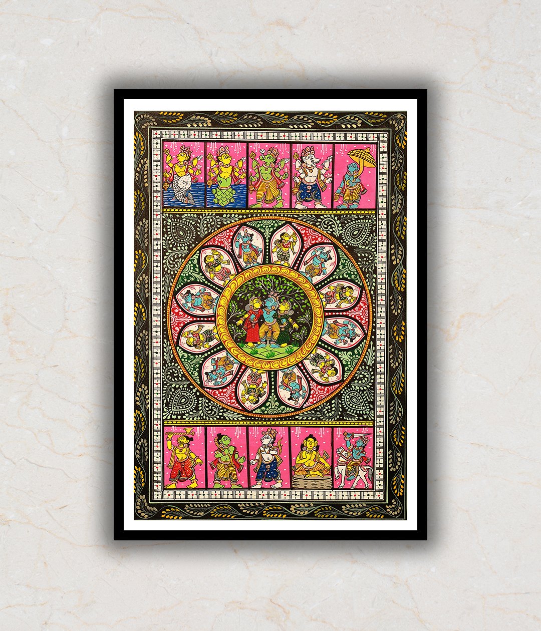 "Krishna Journey Pattachitra Art Painting For Home Wall Art Decor"